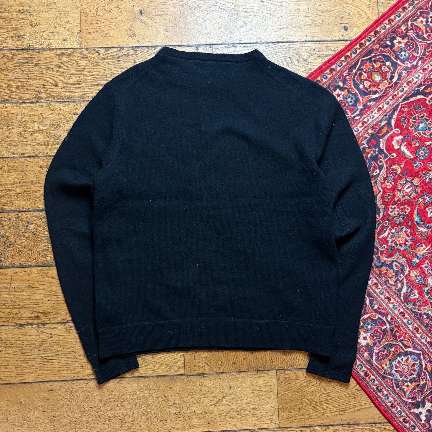 Vintage Helly Hansen Black Wool Chunky Knit Jumper - M