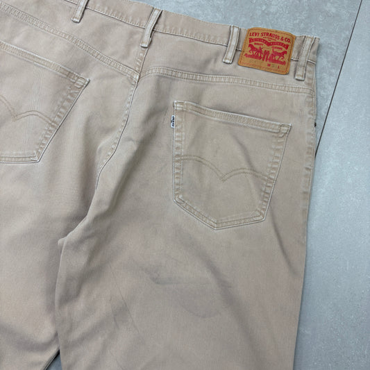 Vintage Levis 569 Baggy Cream Denim Shorts - 38