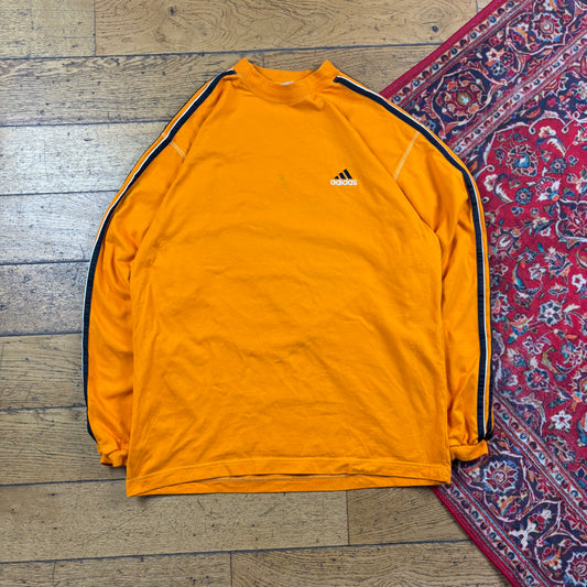 Vintage Adidas Orange Long Sleeve T-Shirt - M