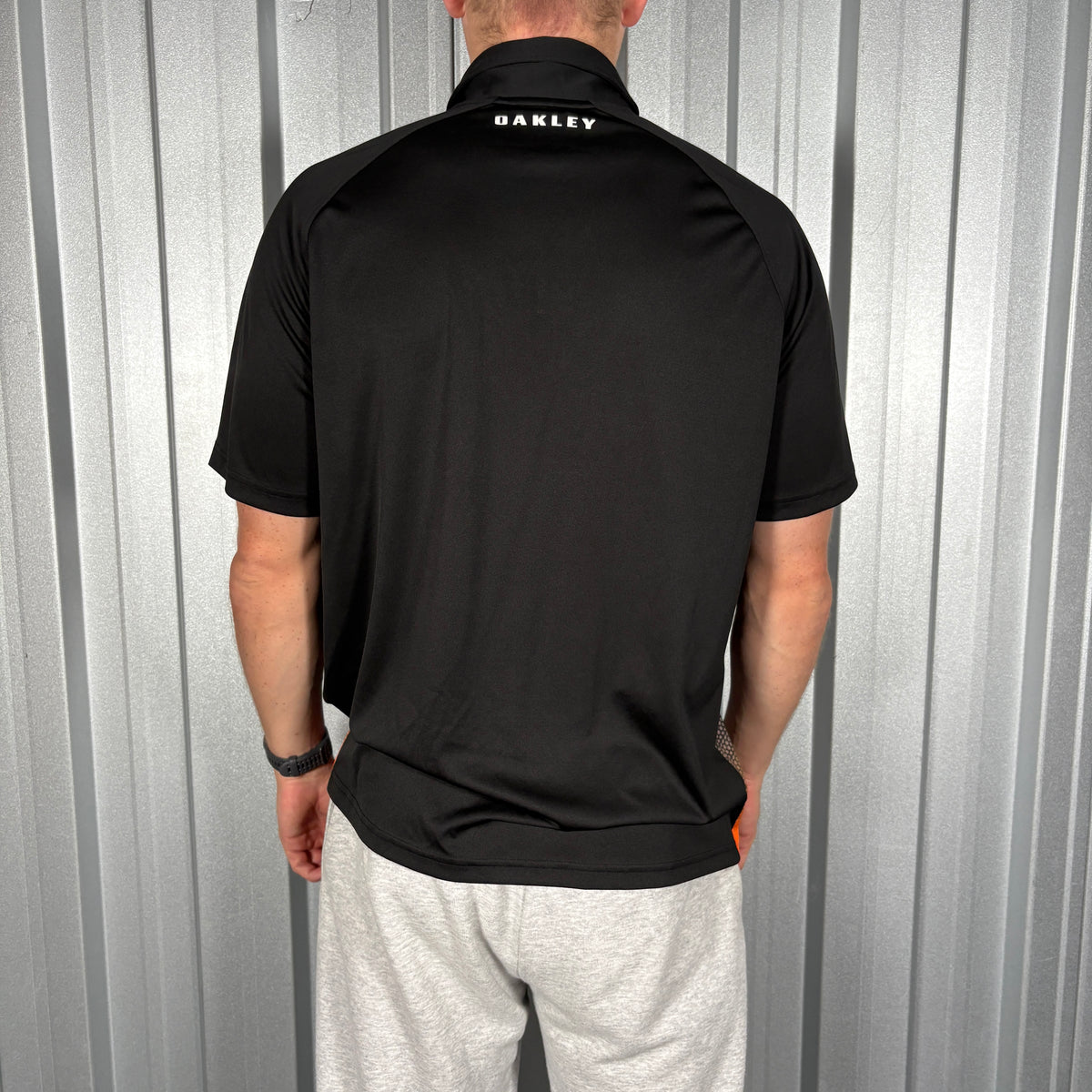 Oakley Black Orange Golf Polo T Shirt - M