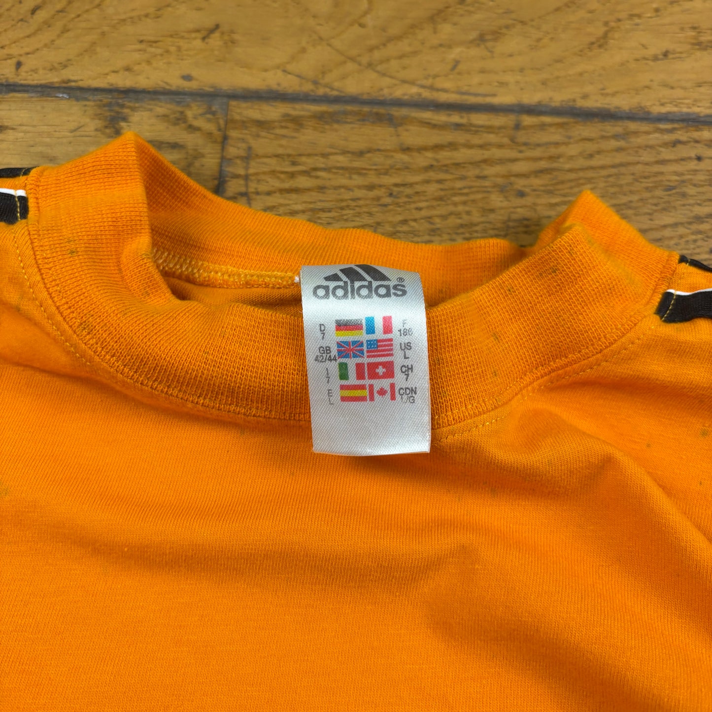 Vintage Adidas Orange Long Sleeve T-Shirt - M
