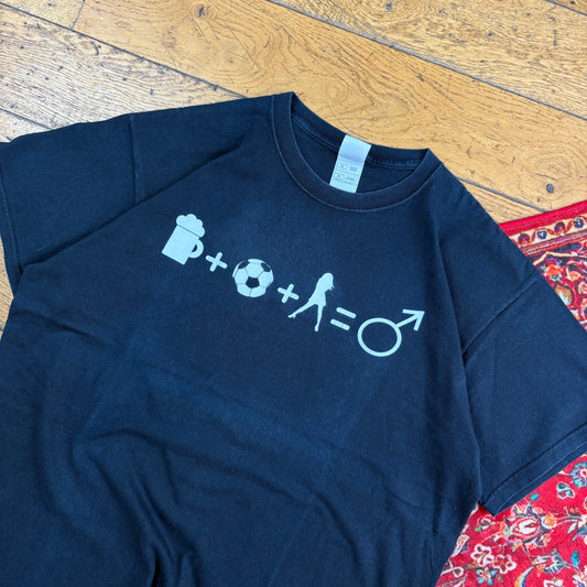 Vintage Funny Black Graphic T-Shirt - XL