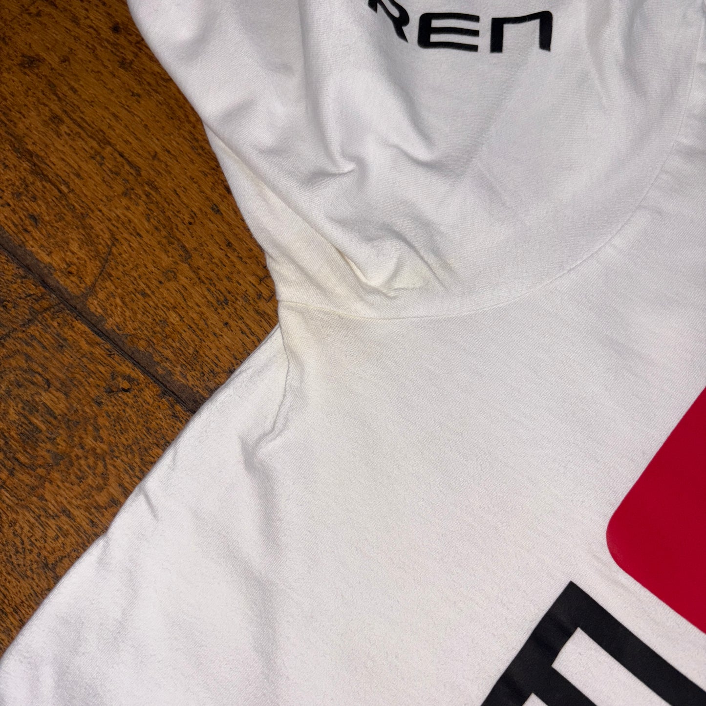 Vintage Ralph Lauren USA Flag White Long Sleeve Graphic T-Shirt - S