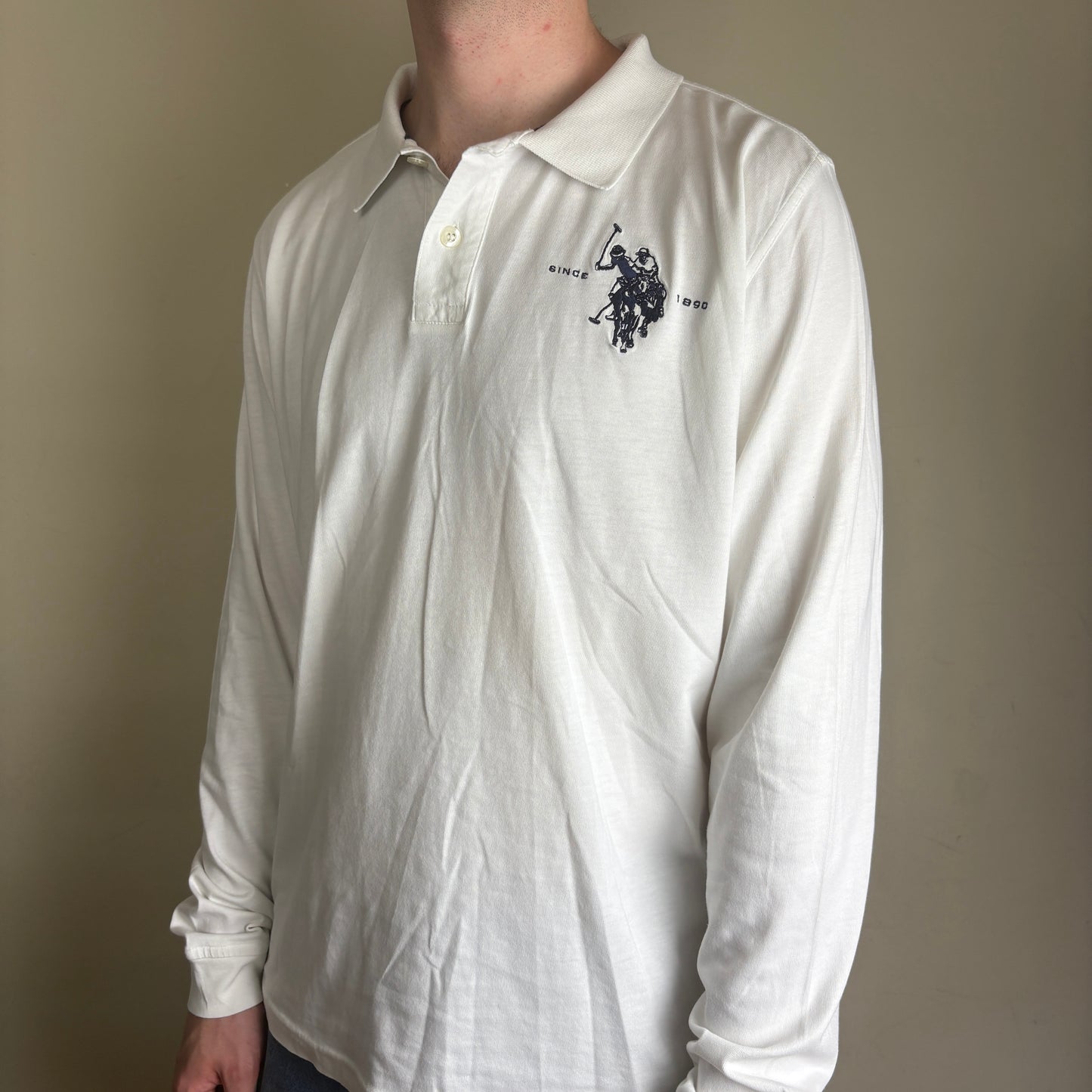 Vintage US Polo ASSN Big Pony White Rugby Polo Shirt - XL