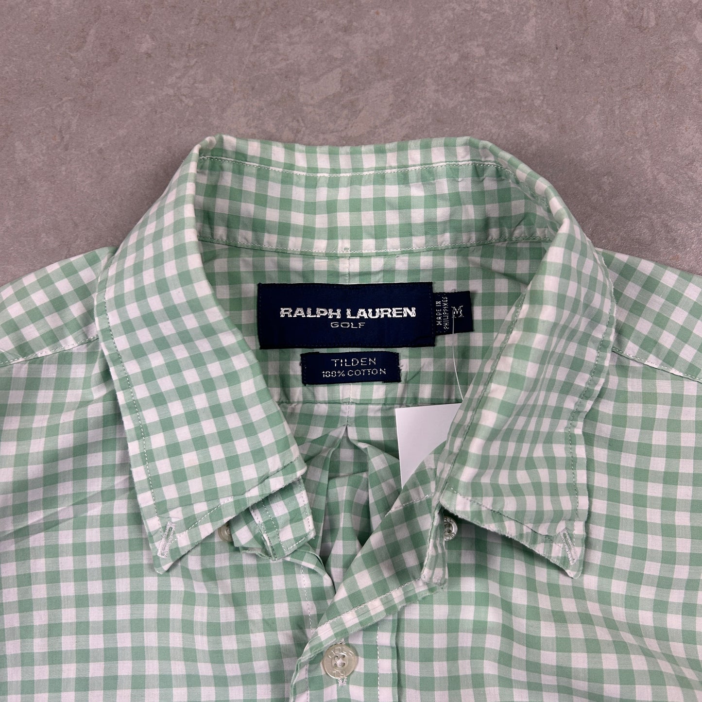 Vintage Ralph Lauren Golf Check Plaid Green Short Sleeve Shirt - M