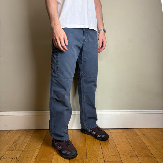 Vintage Carhartt Blue Navy Workwear Carpenter Baggy Trousers - 34S