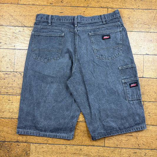 Vintage Dickies Workwear Carpenter Grey Baggy Shorts - 36