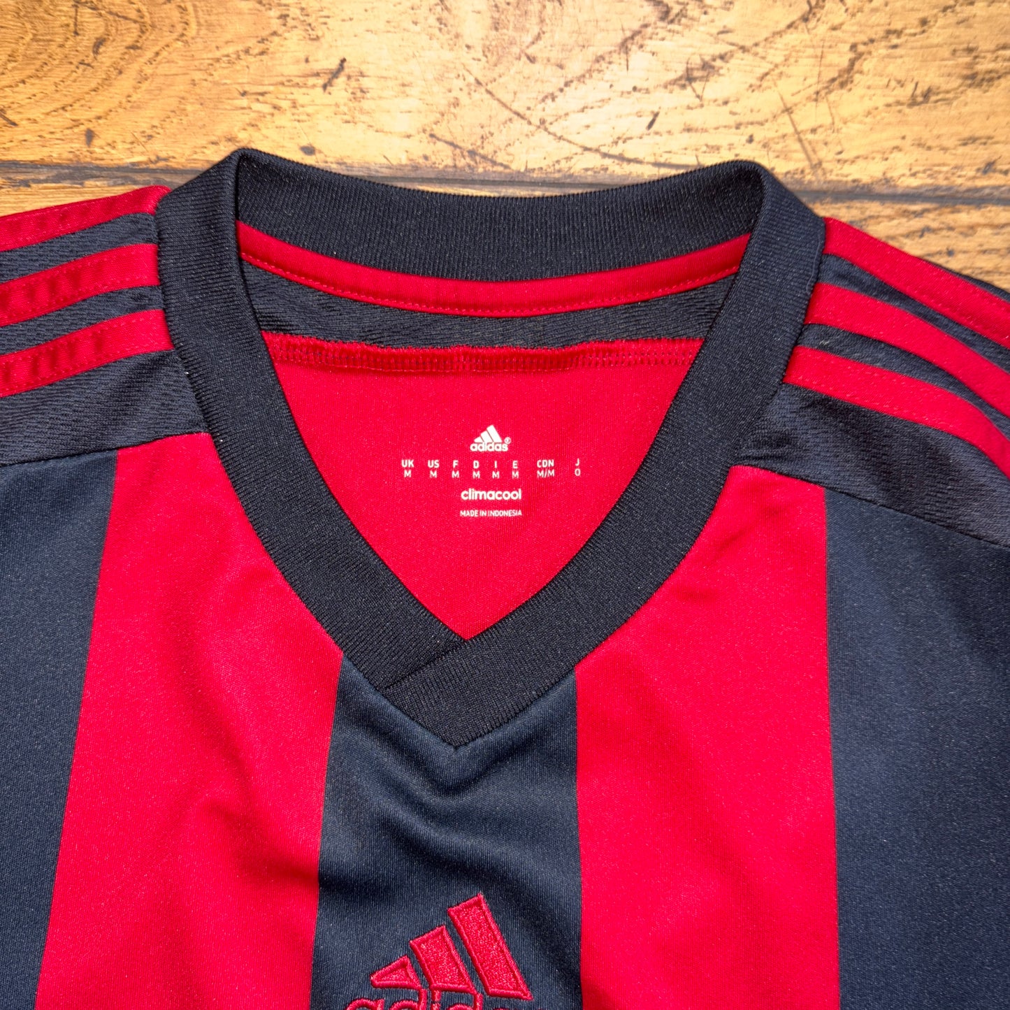 Vintage Adidas Red Black Stripe Long Sleeve Football T-Shirt - S