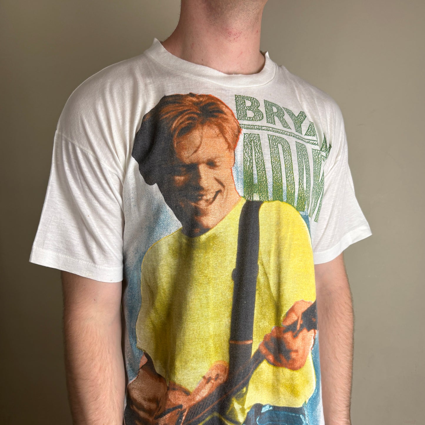 Vintage 1994 Bryan Adams Tour Band Tee White Single Stitch Graphic T-Shirt - L