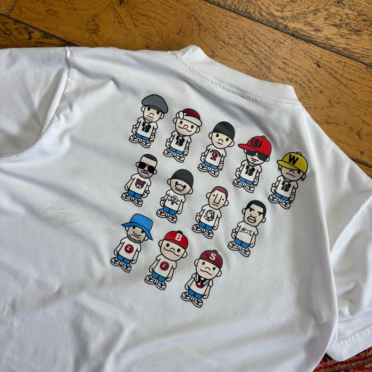 Vintage BAPE Bathing Ape White Graphic T-Shirt - S