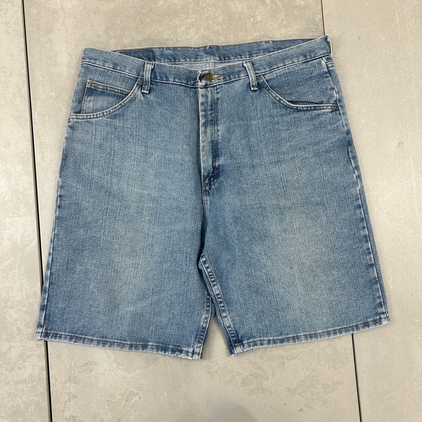 Vintage Wrangler Light Blue Denim Carpenter Baggy Shorts - 38