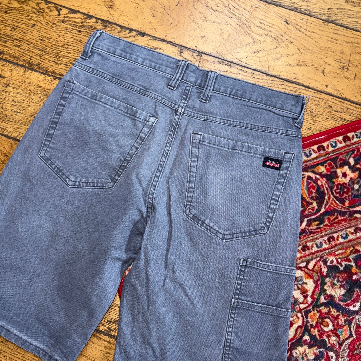 Vintage Dickies Workwear Carpenter Grey Baggy Shorts - 30