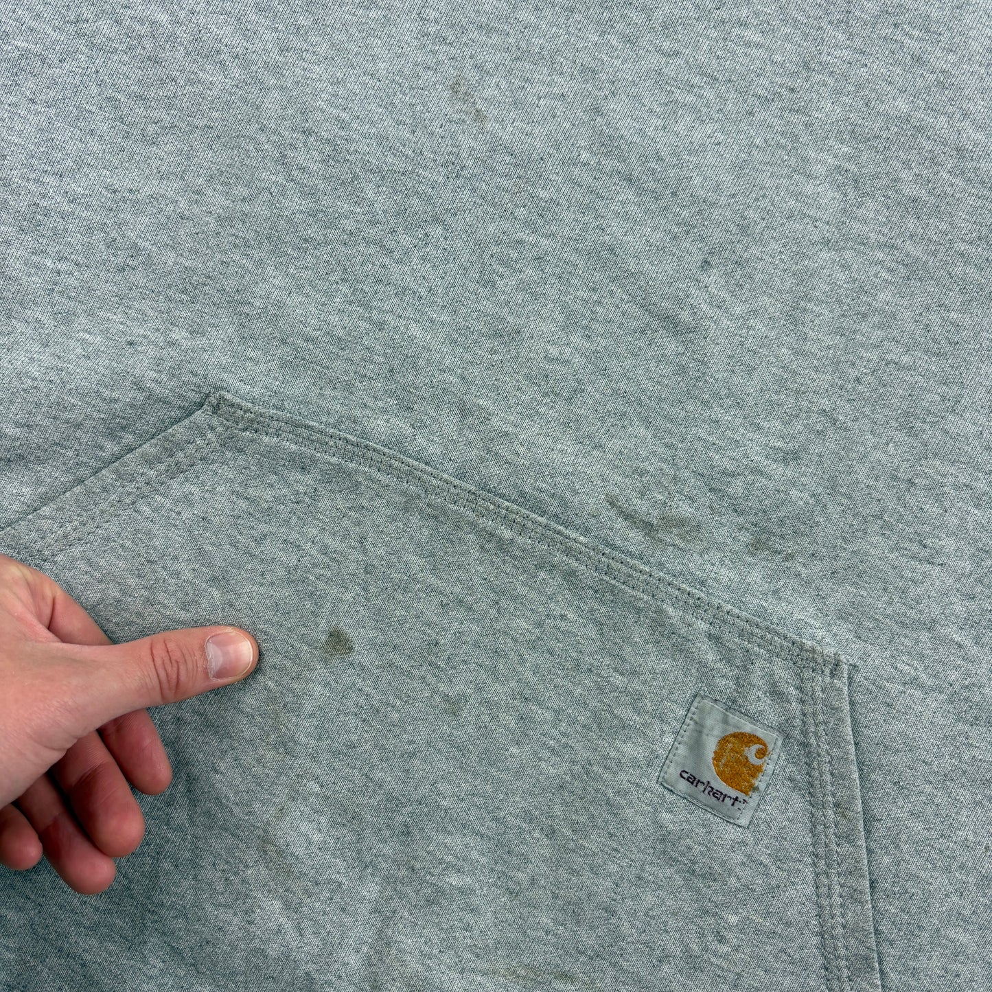 Vintage Carhartt Grey Hoodie Sweatshirt - XL