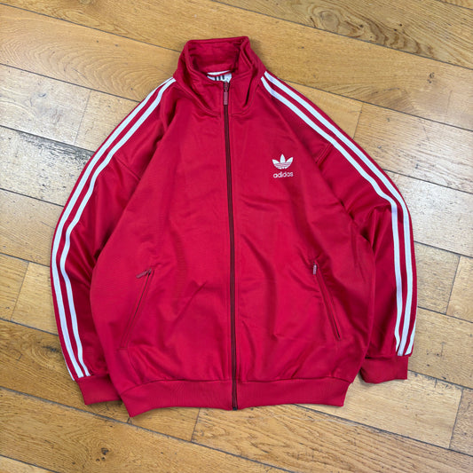 Vintage 80s Adidas Red Tracksuit Track Shell Windbreaker Jacket - XL