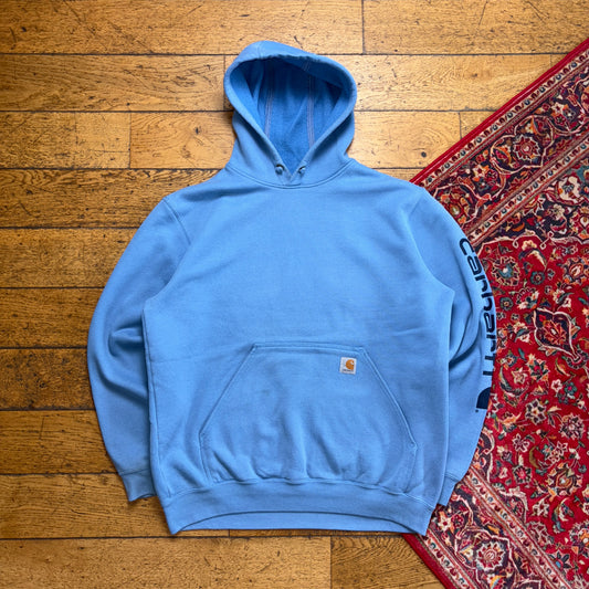Vintage Carhartt Blue Hoodie Sweatshirt - XL