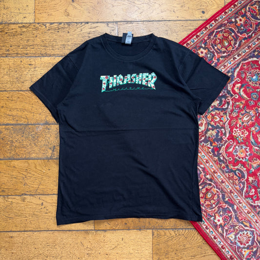 Vintage Thrasher Black Skate Graphic T-Shirt - S