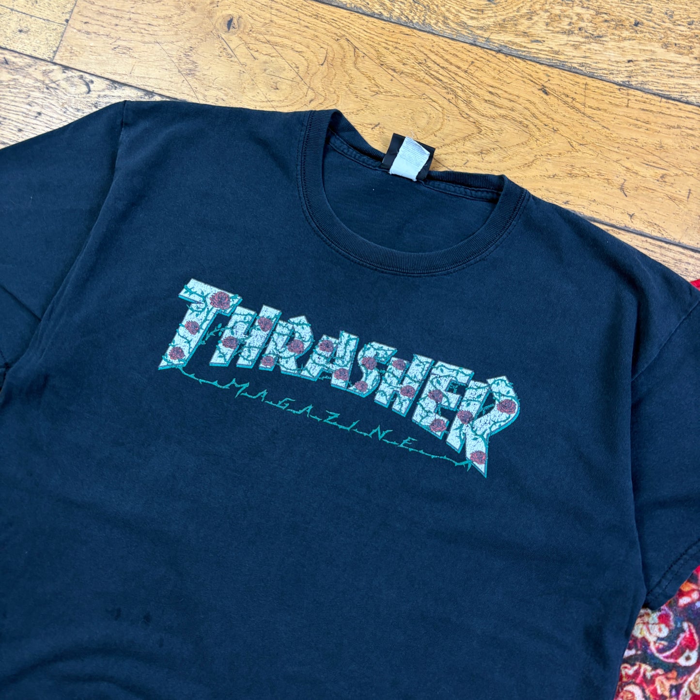 VintageThrasher Black Skate Graphic T-Shirt - M
