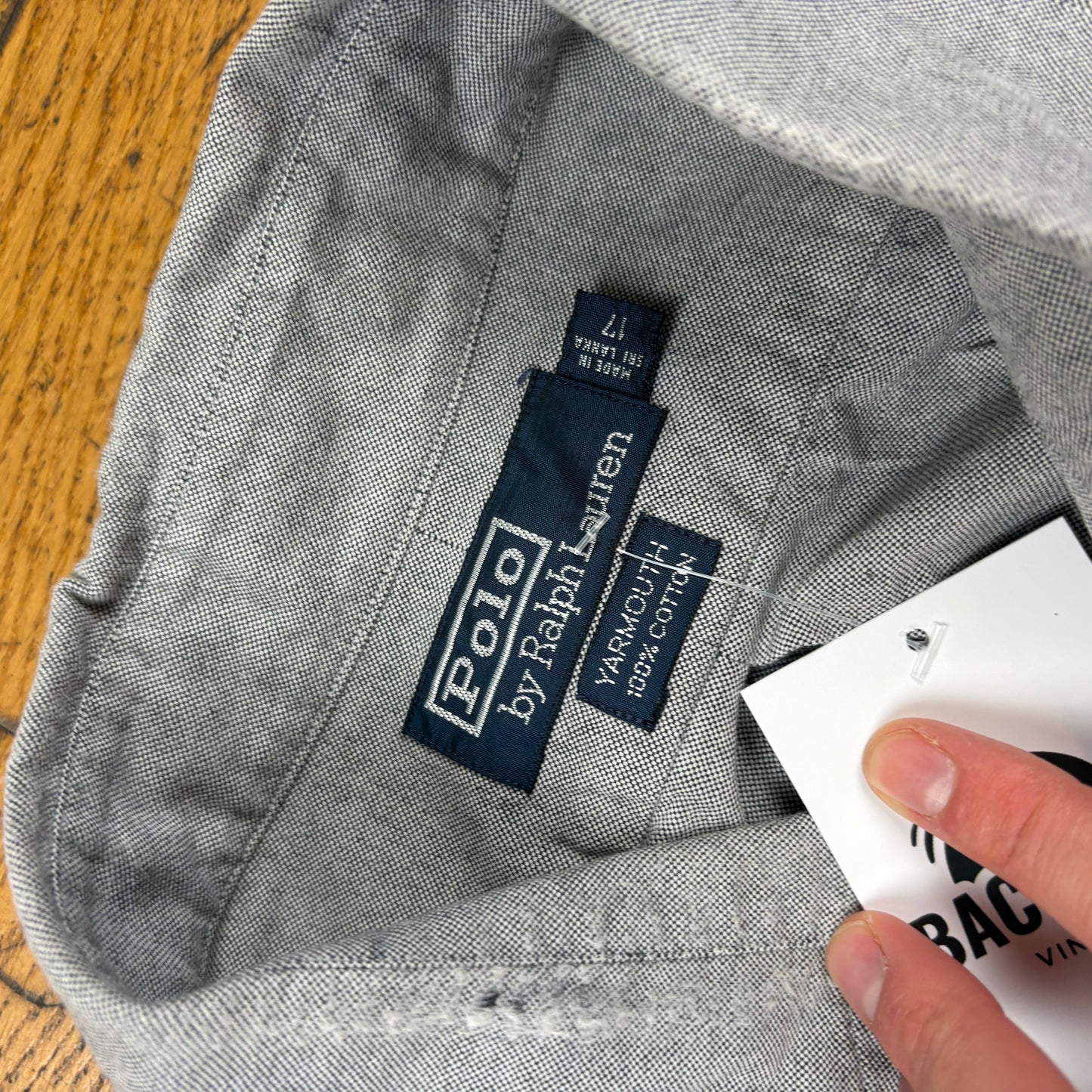 Vintage Ralph Lauren Blue Grey Embroidered Shirt - XXL