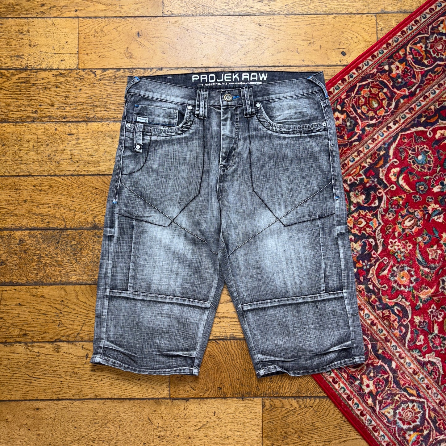 Vintage Grey  Denim Shorts - 36