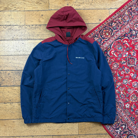 Oakley Navy Windbreaker Hooded Jacket - M
