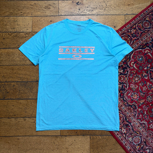 Vintage Oakley Blue Graphic T-Shirt - L