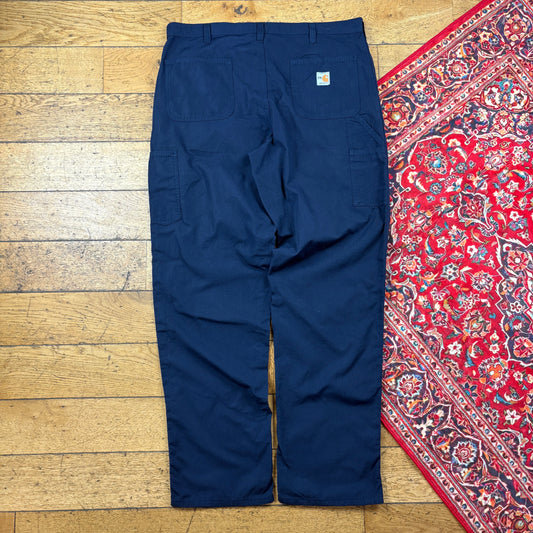 Vintage Carhartt Navy Workwear Carpenter Baggy Trousers - 38