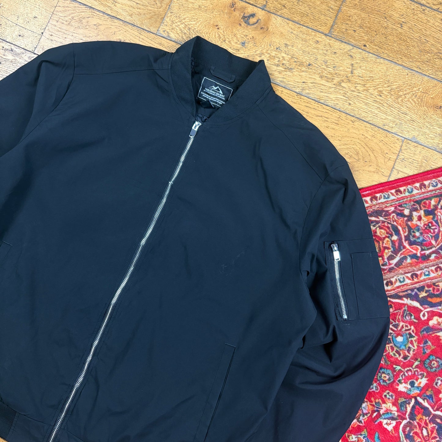 Vintage Black MA-1 Bomber Jacket - XXL