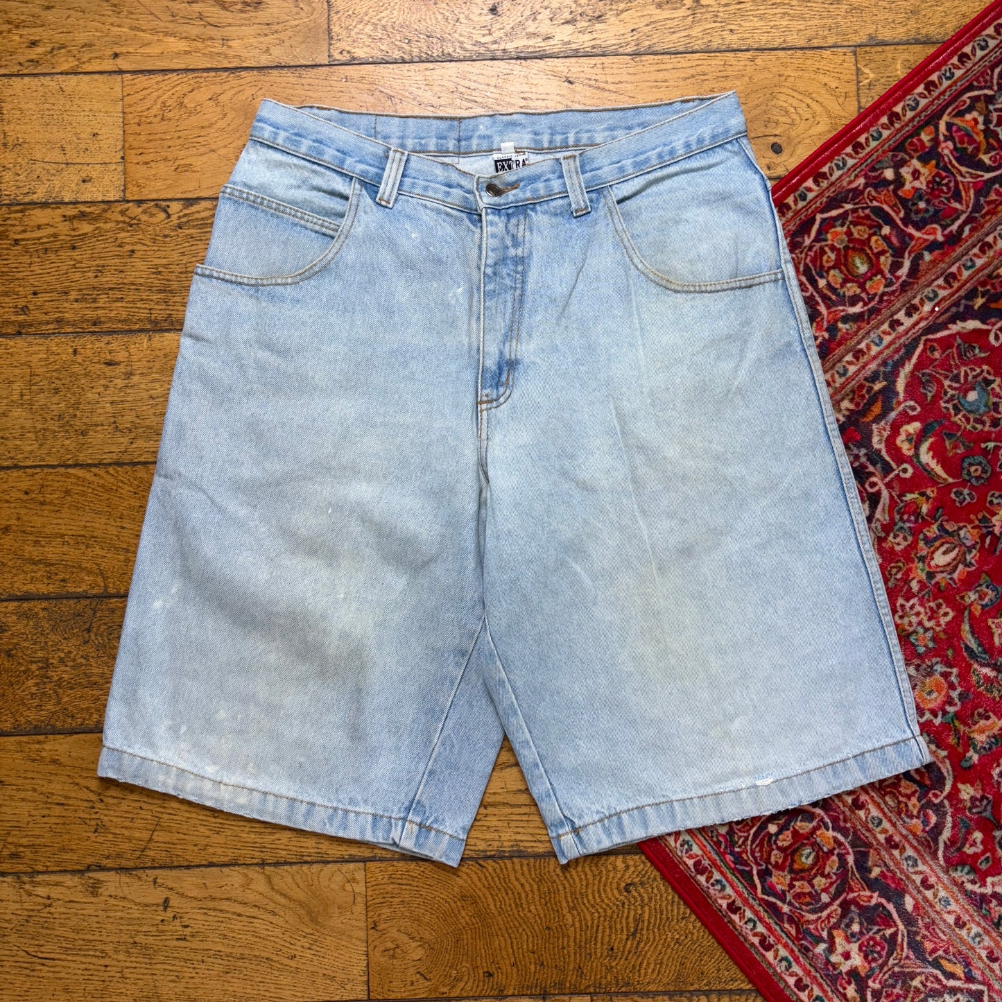 Vintage Extra Hip Hop Baggy Blue Shorts Jorts - 38