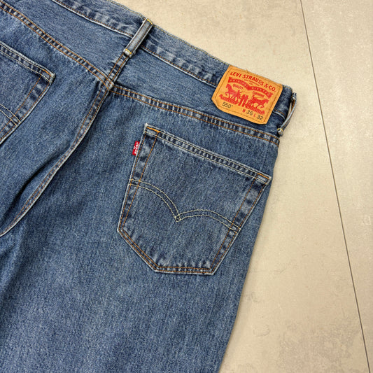 Vintage Levis 550 Baggy Blue Denim Shorts - 36