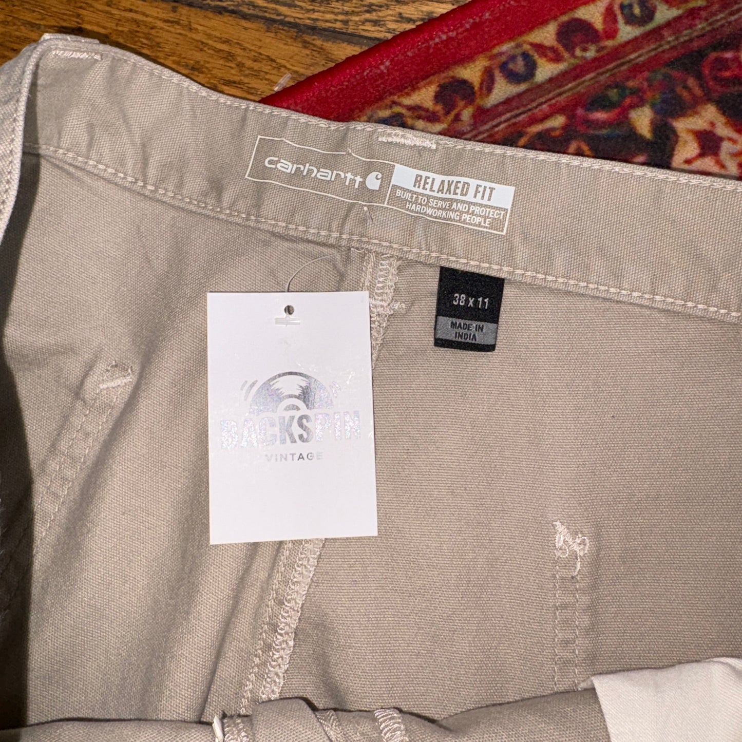 Vintage Carhartt Cream Workwear Baggy Carpenter Shorts - 38