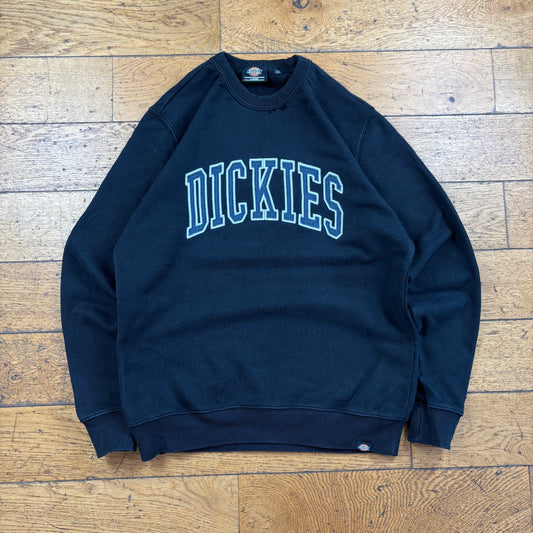 Vintage Dickies Black Spellout Embroidered Sweatshirt - M