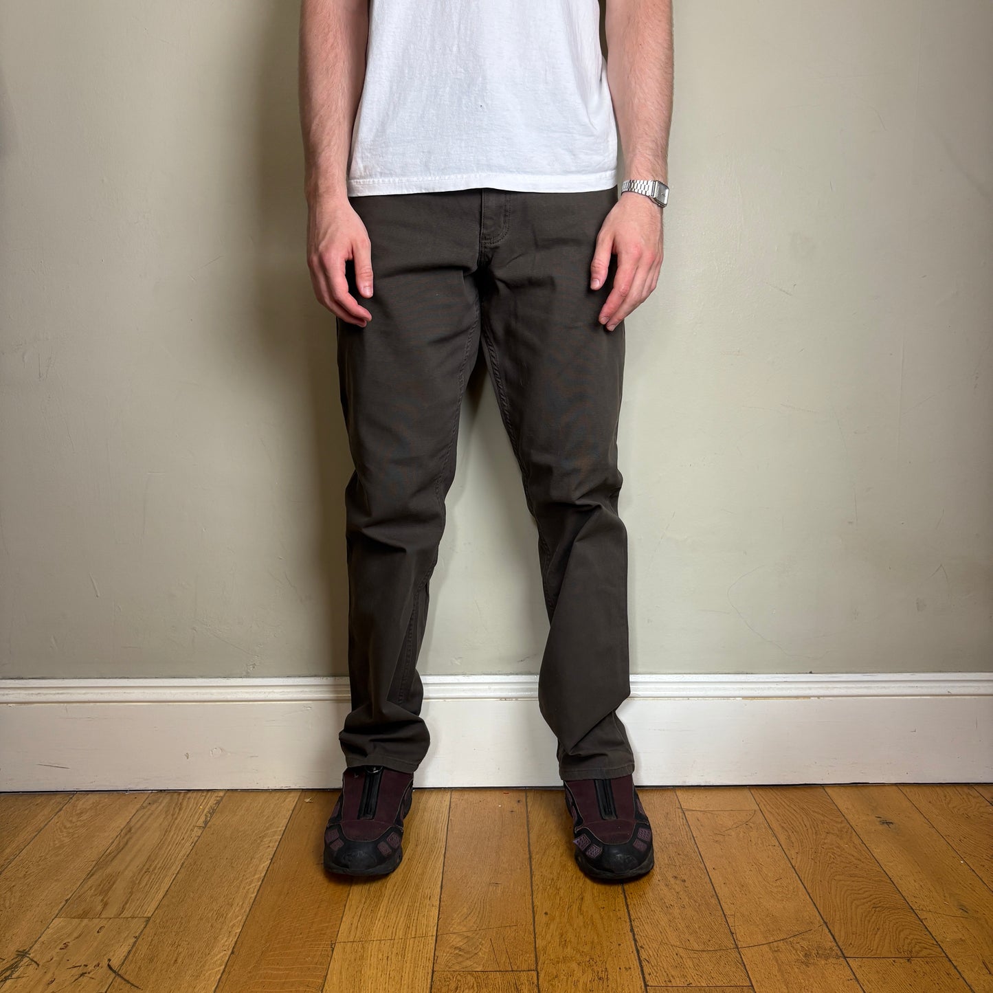 Vintage Carhartt Brown Workwear Carpenter Baggy Chino Trousers - 34L