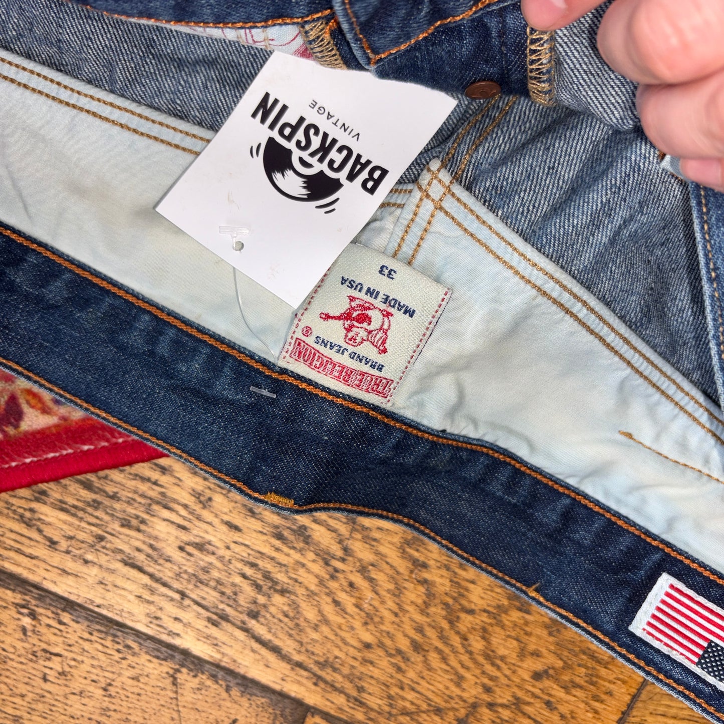 Vintage True Religion Blue baggy Embroidered Y2K Shorts Jorts - 36