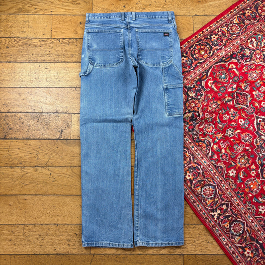 Vintage Dickies Blue Workwear Carpenter Baggy Jeans - 34