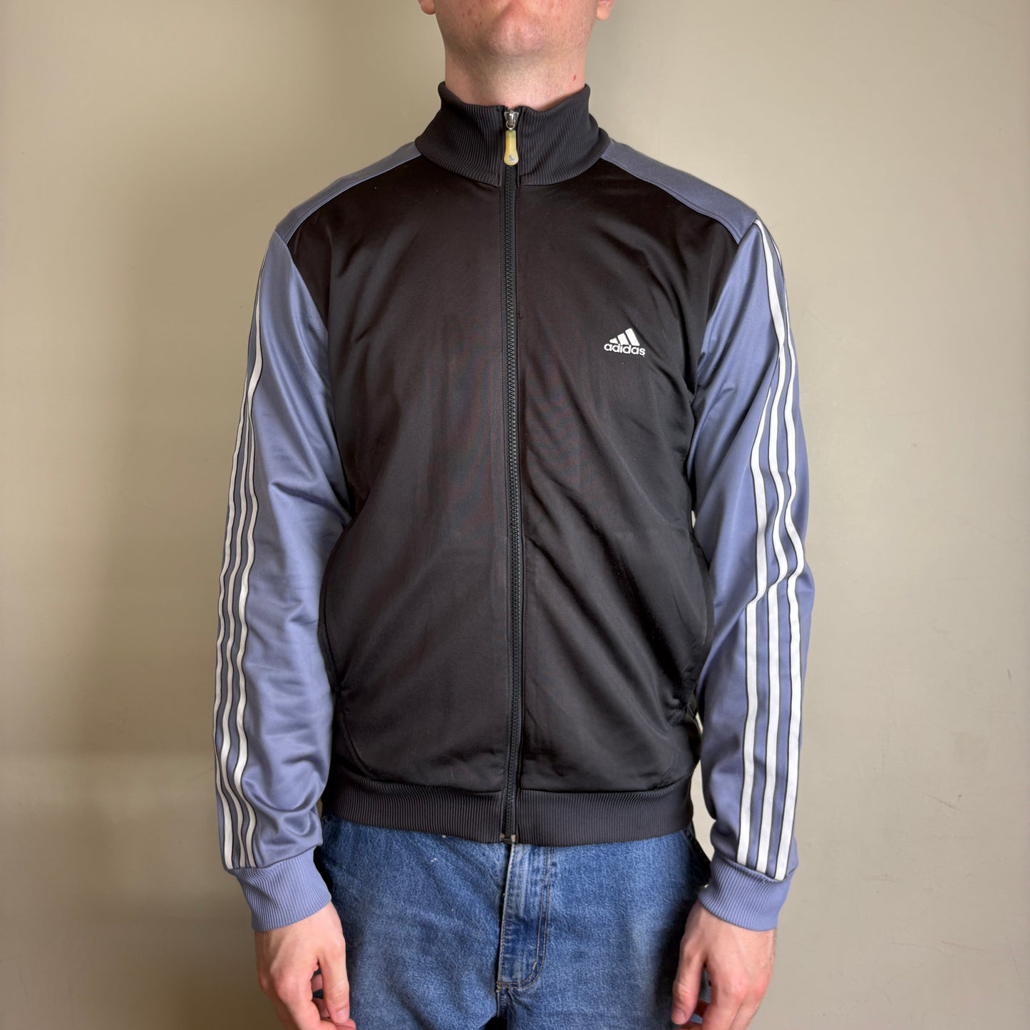 Vintage Adidas y2k Swoosh Black Track Jacket - S
