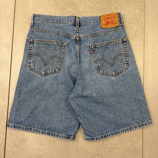 Vintage Levis 550 Baggy Blue Denim Shorts - 33