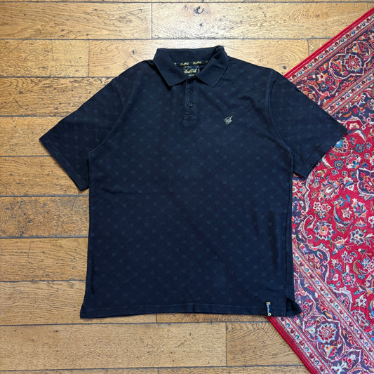 Vintage Southpole Black Monogram Hip Hop Polo Shirt - XL