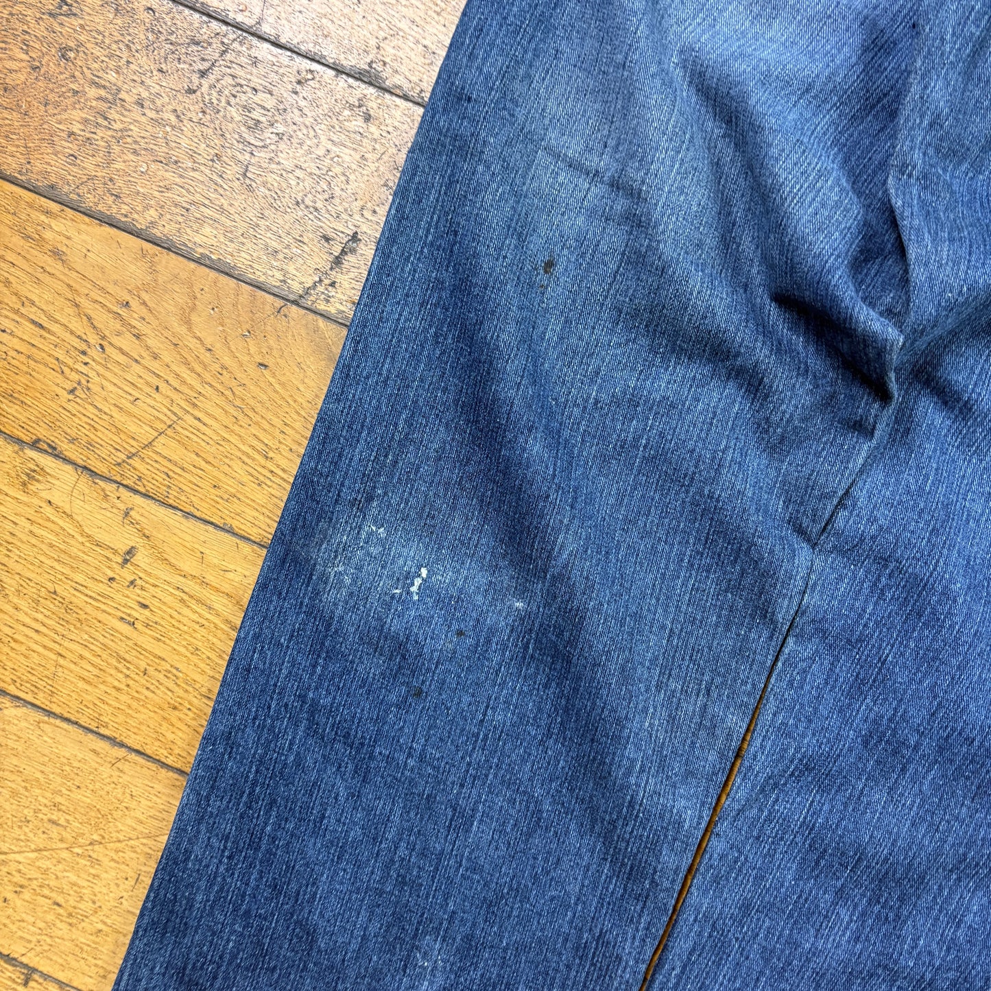 Vintage Blue Embroidered Y2K Hip Hop Baggy Jeans - 36