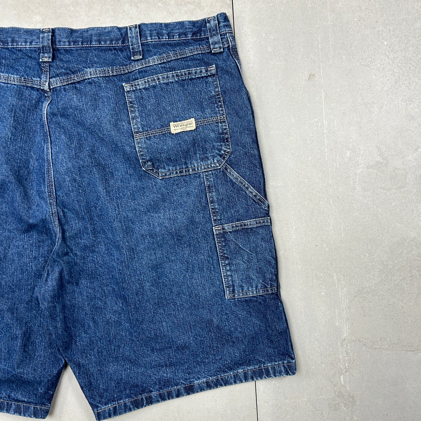 Vintage Wrangler Blue Denim Carpenter Baggy Shorts - 48
