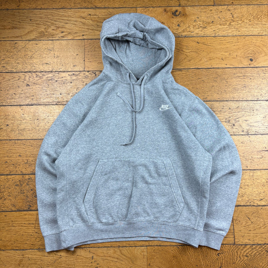 Vintage Nike Grey Embroidered Hoodie Sweatshirt - S