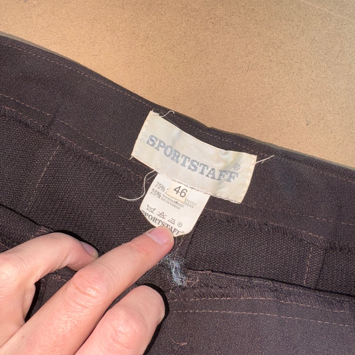 Brown High Waisted Y2K Italian Straight Leg Tailored Smart Trousers - 28