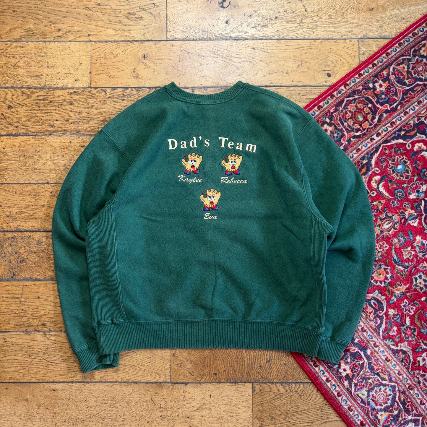 Vintage Champion Green  Embroidered Sweatshirt - XL