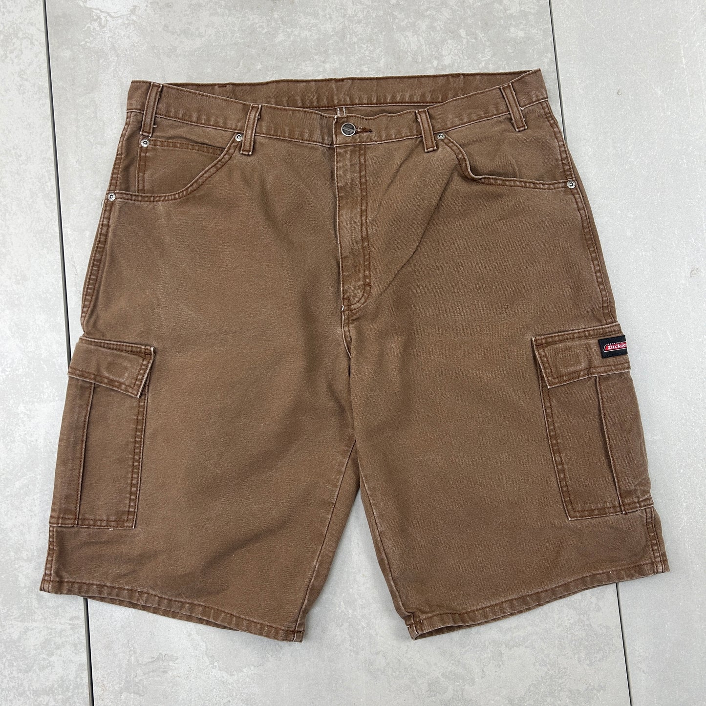 Vintage Dickies Workwear Carpenter Brown Baggy Shorts - 38