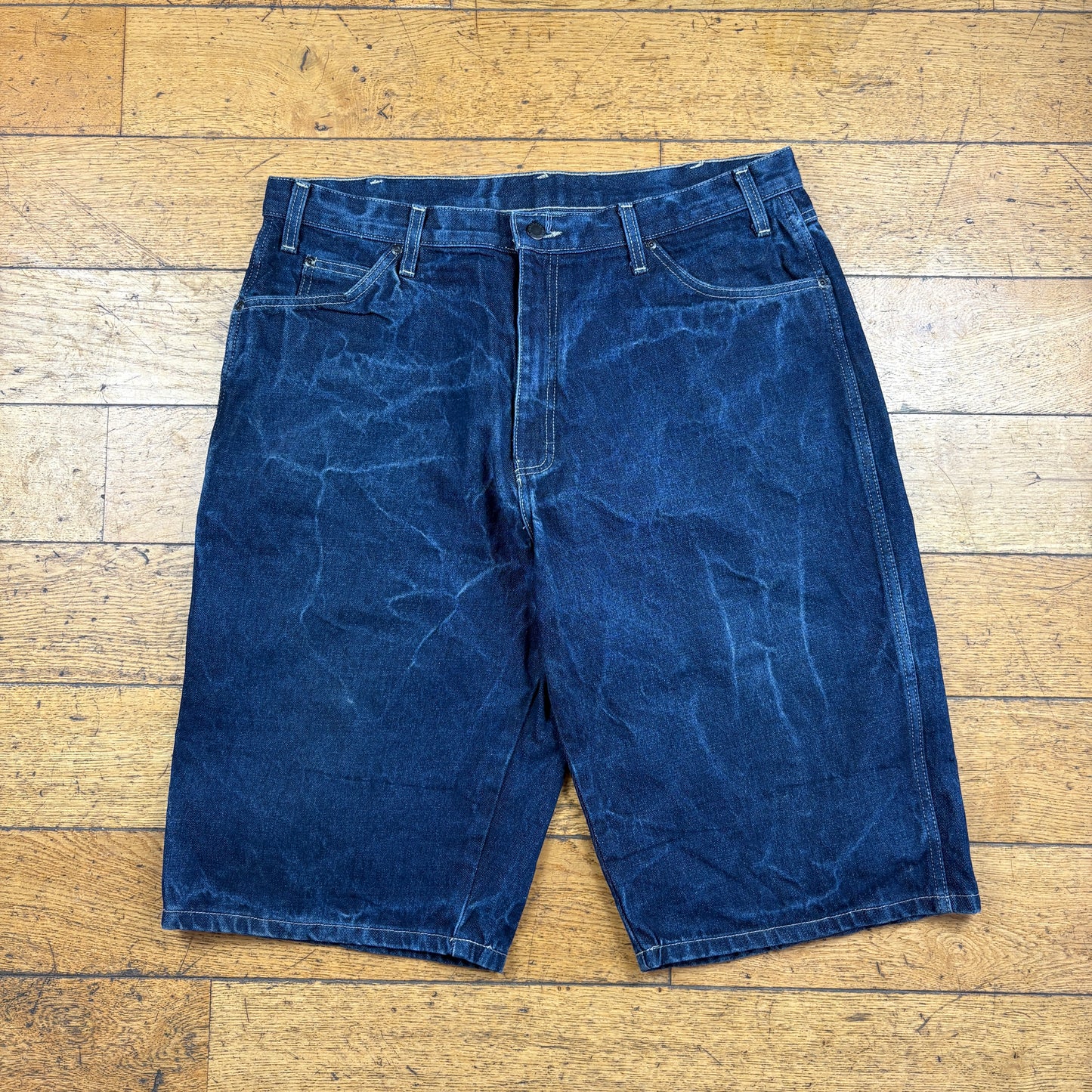 Vintage Dickies Workwear Carpenter Blue Baggy Shorts - 38