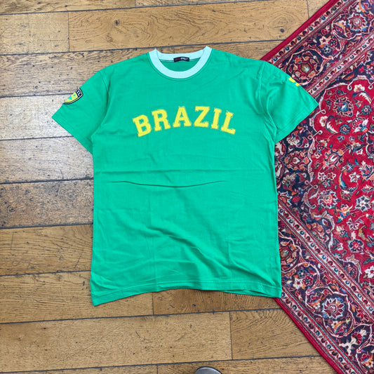 Vintage Brazil Green Embroidered Graphic T-Shirt - S