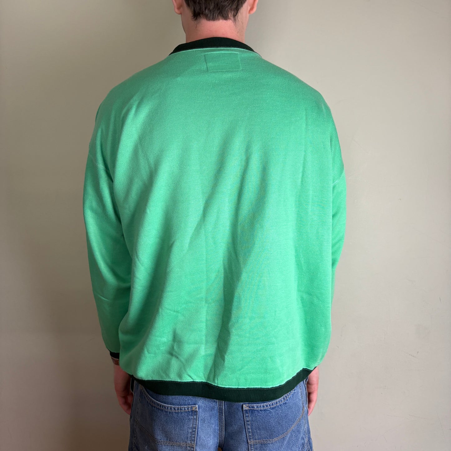 Vintage 90s Green Snowboard Ski Graphic Sweatshirt - XL