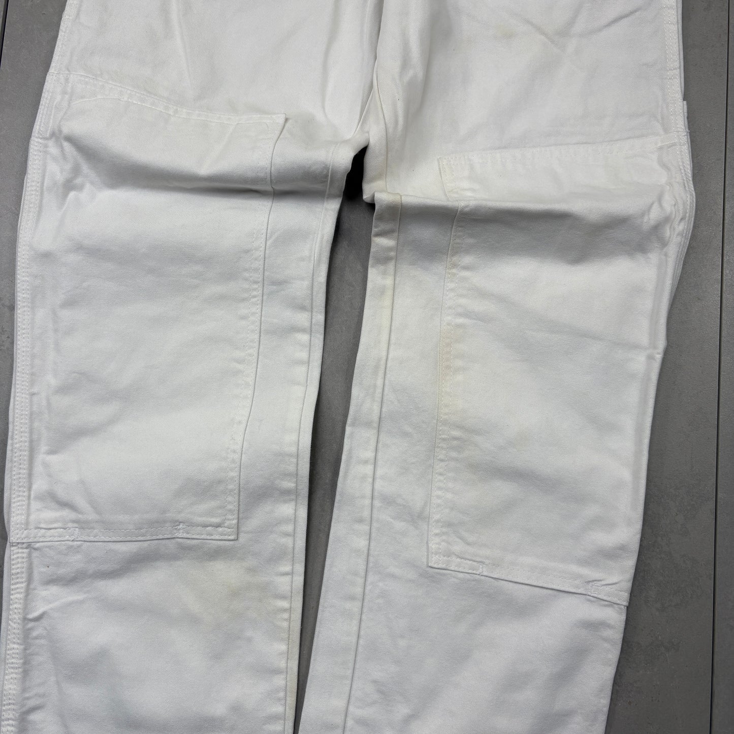 Vintage Dickies Workwear White Double Knee Carpenter Baggy Trousers - 32