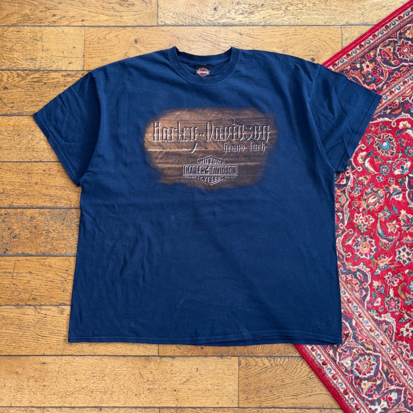 Vintage Harley Davidson Navy Graphic T-Shirt - 2XL