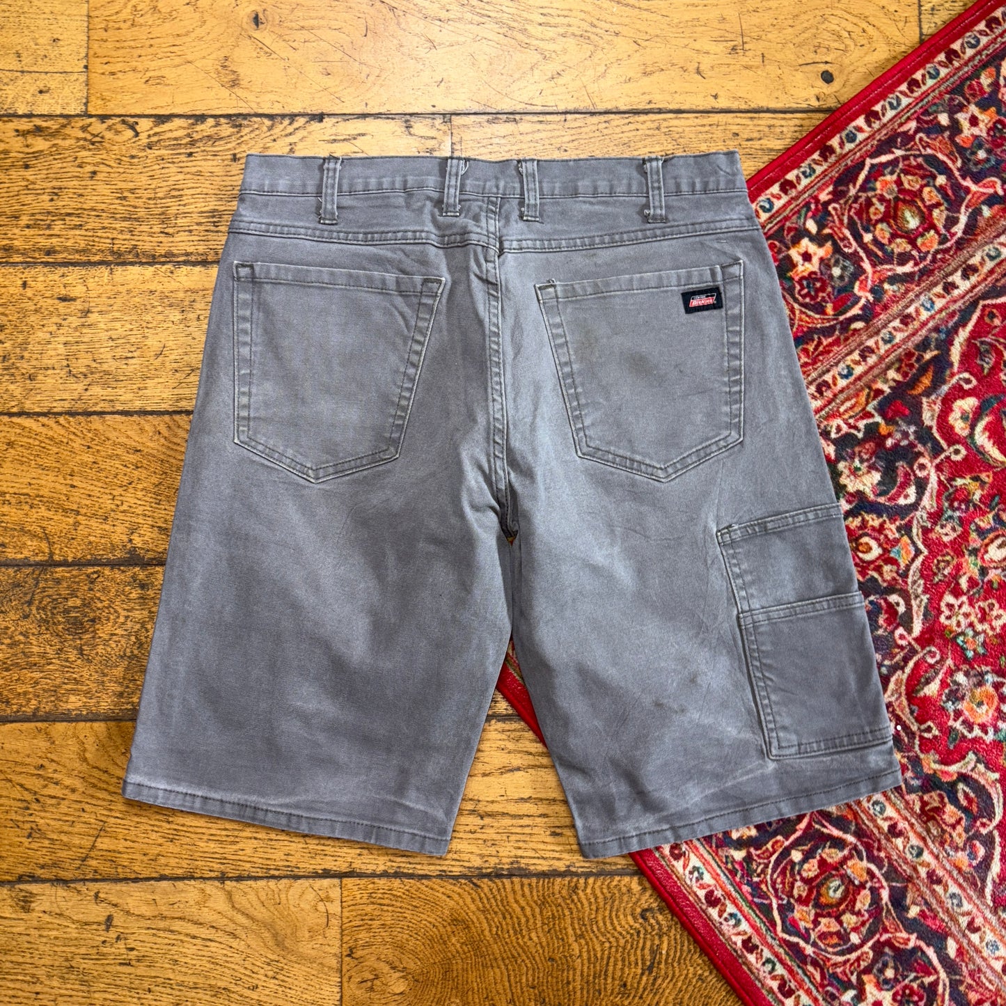Vintage Dickies Workwear Carpenter Grey Baggy Shorts - 32