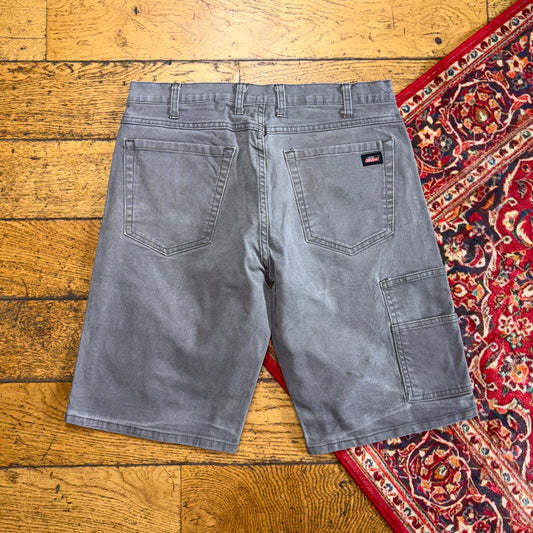 Vintage Dickies Workwear Carpenter Grey Baggy Shorts - 32